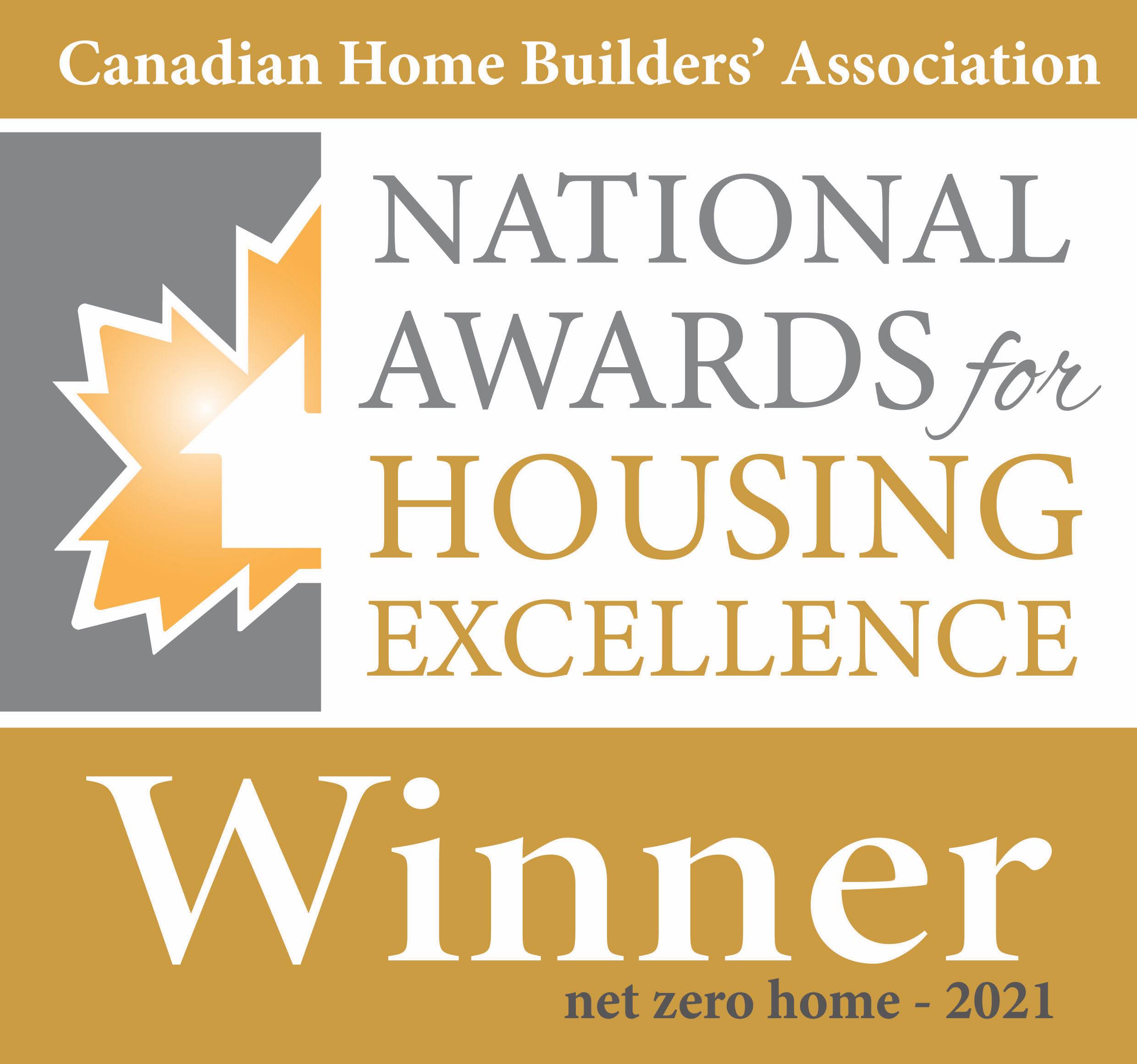 2021 Net Zero Home National Awards for Housing Excellence Winner