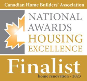 2023 National Home Renovation Award Finalist Badge - Hasler Homes Ltd.