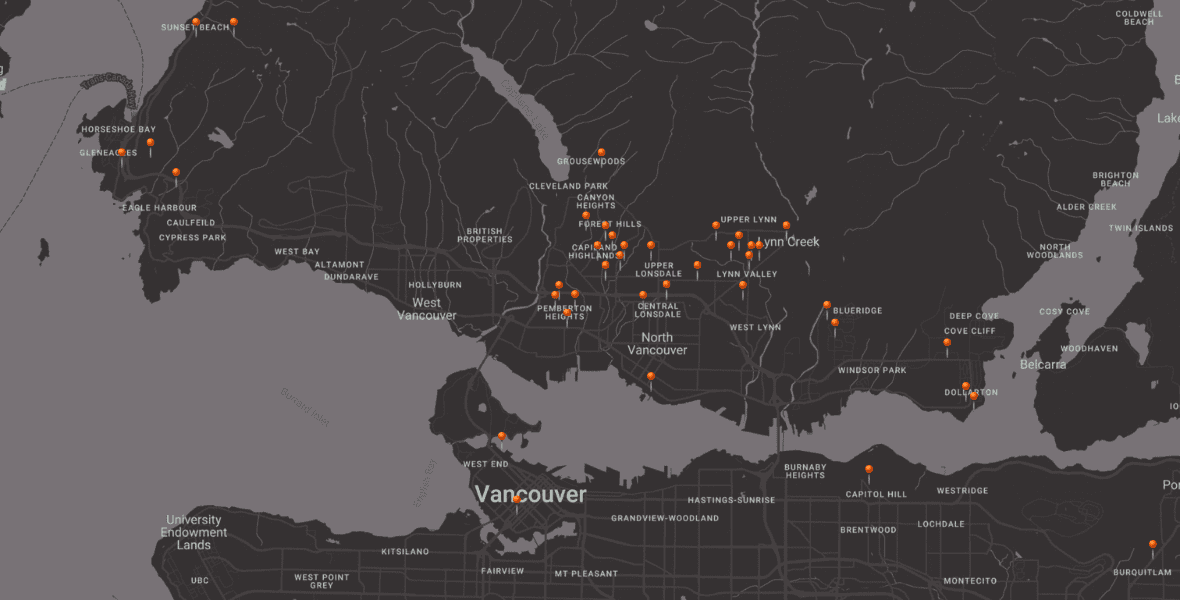 North Vancouver Hasler Homes Map of Projects