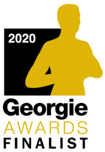 2020 Georgie Awards Finalist badge for Vancouver Custom Home Builder Hasler Homes
