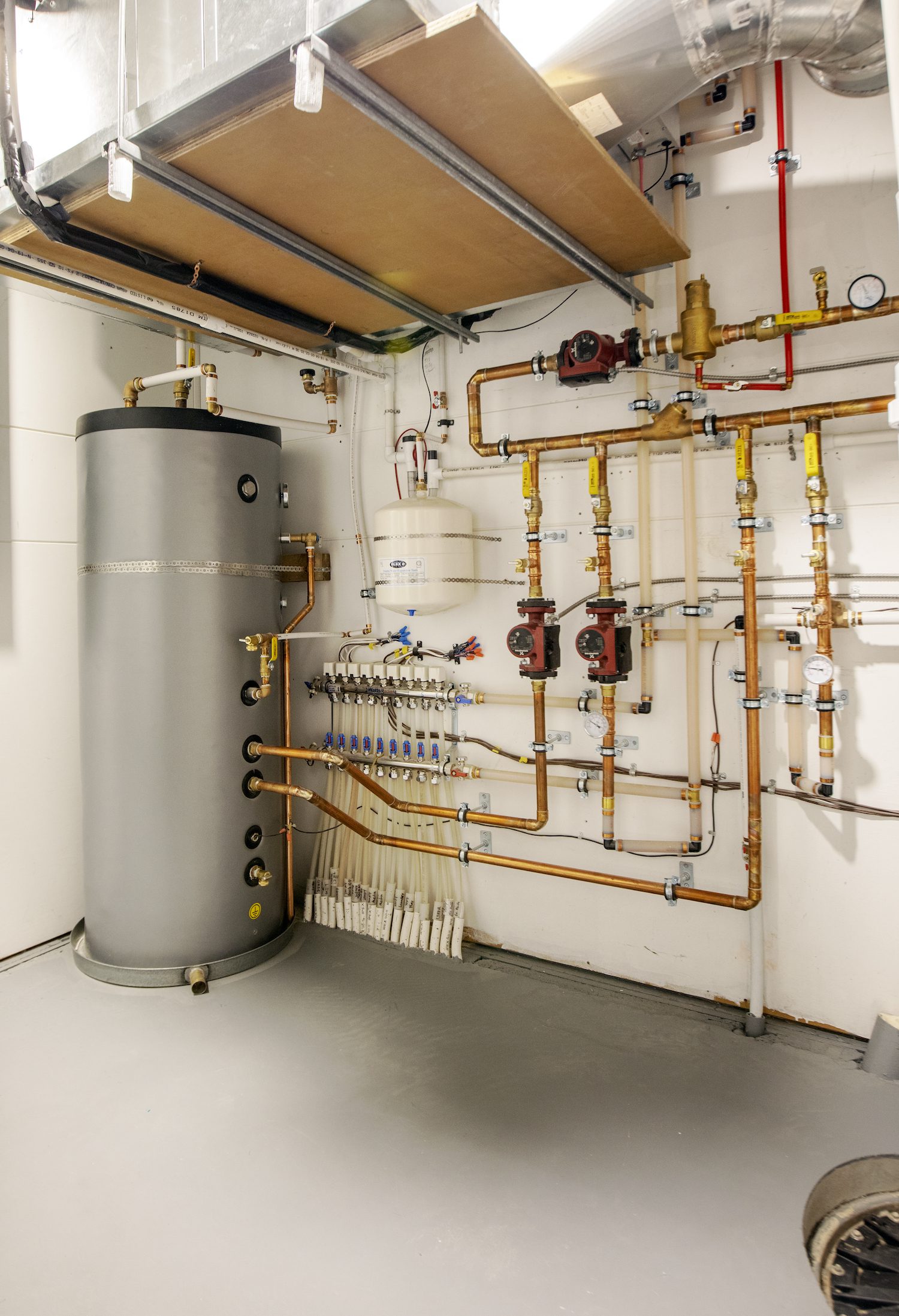 Mechanical room in a high-efficiency home