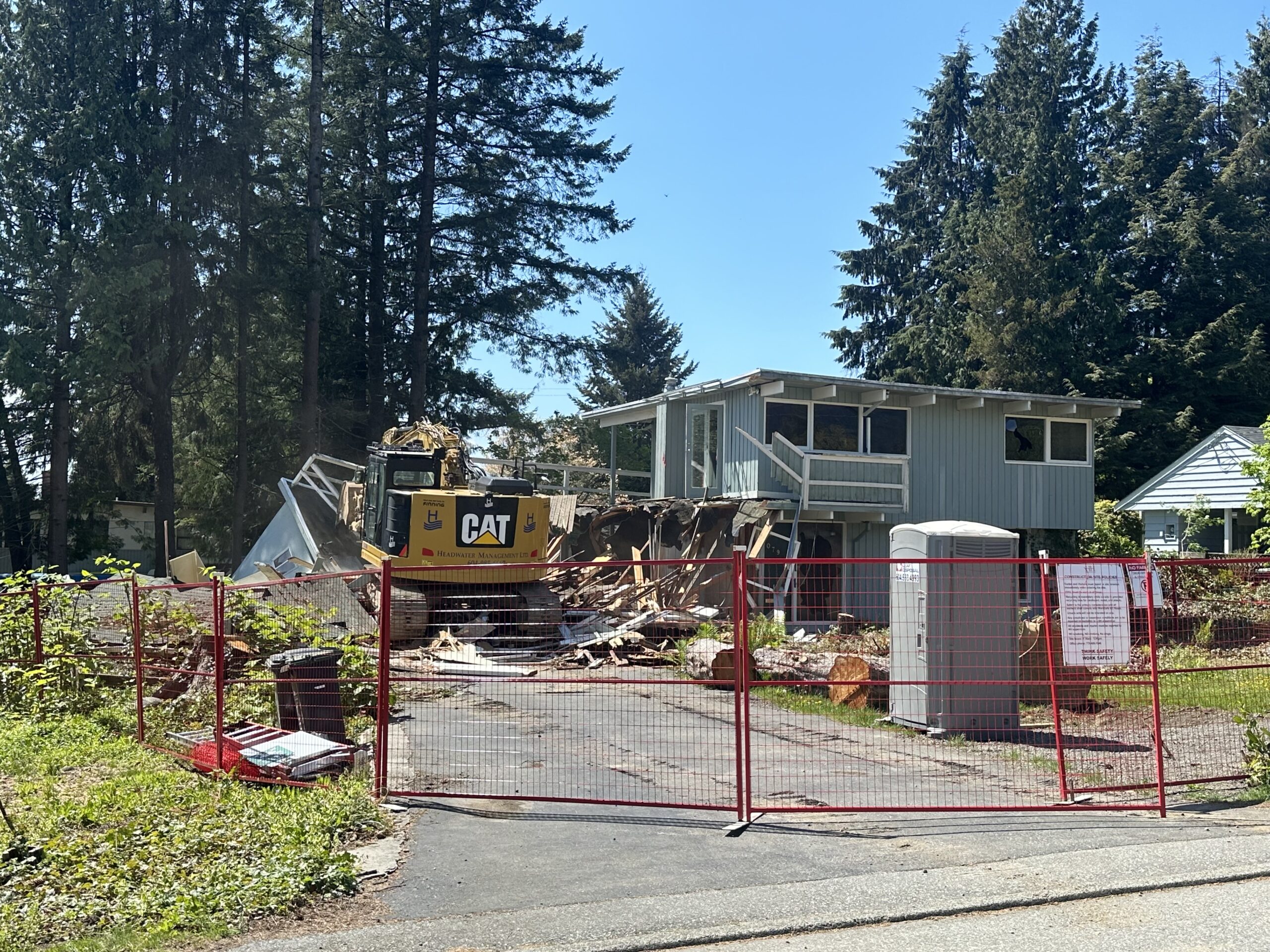 Demolition progress at Haven custom home project in Lynn Valley