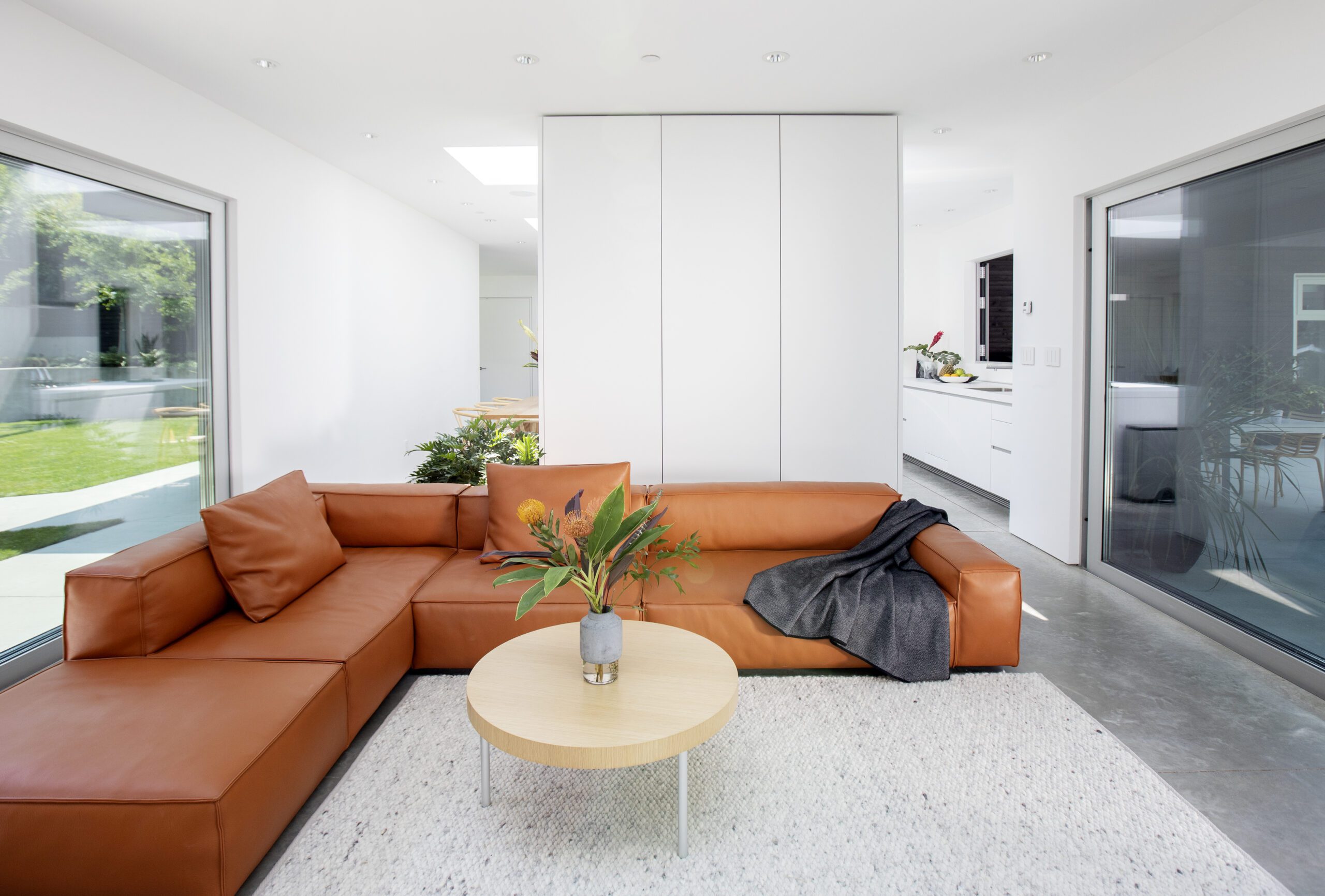 Visual example of top home renovation ideas - open floor plan at Gleneagles custom home in West Vancouver
