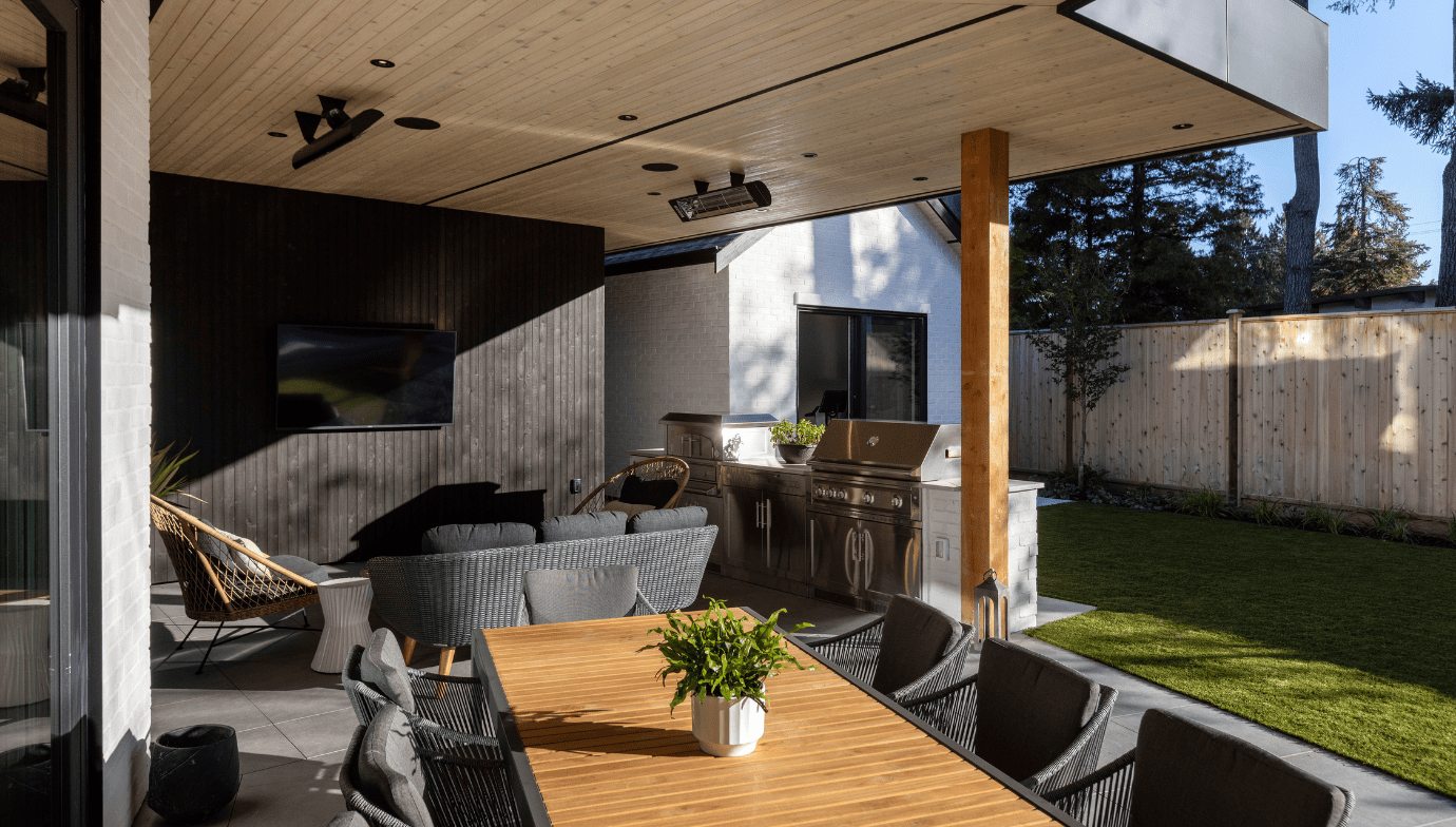 Haven (Net Zero Lifestyle) custom home exterior - backyard indoor-outdoor living area