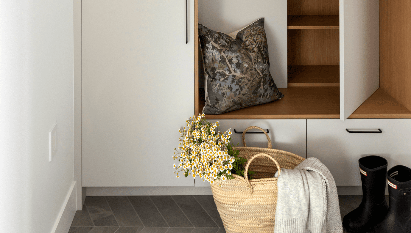 Haven mud room with custom storage solutions