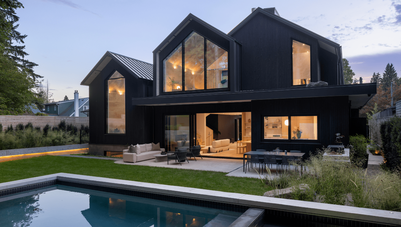 Backyard at Japandia, a Japanese-Scandinavian-inspired home in Edgemont, North Vancouver