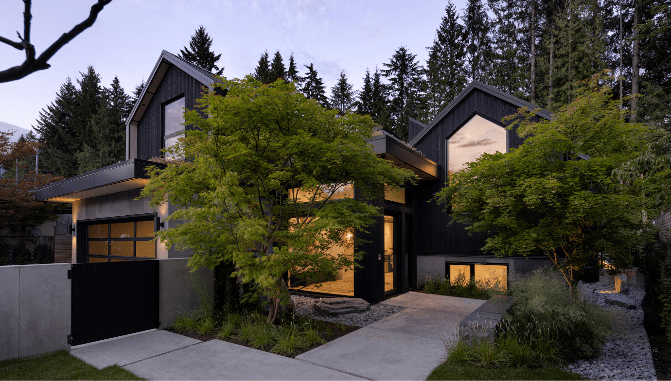 Front yard of Japandia, a Japanese-Scandinavian-inspired home built by Hasler Homes