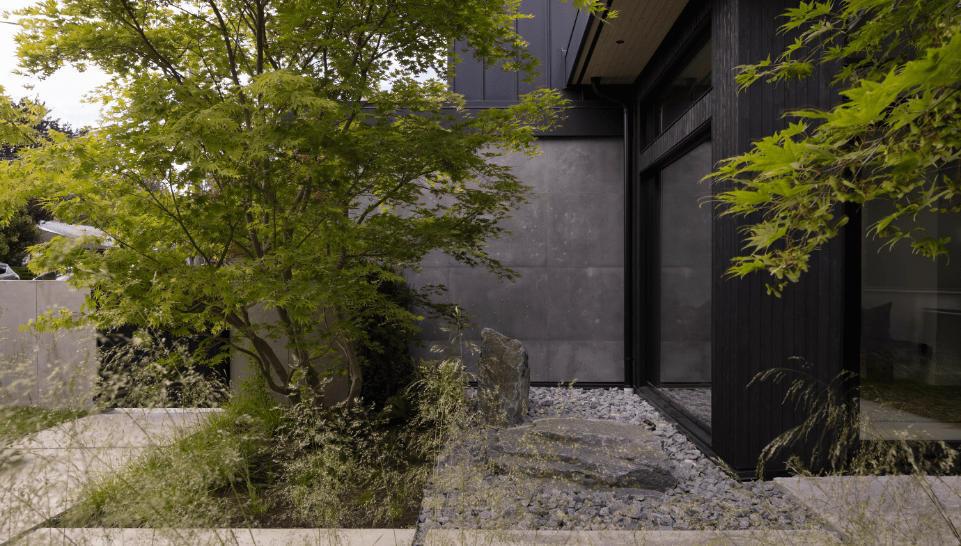 Landscaping at Japandia custom built home
