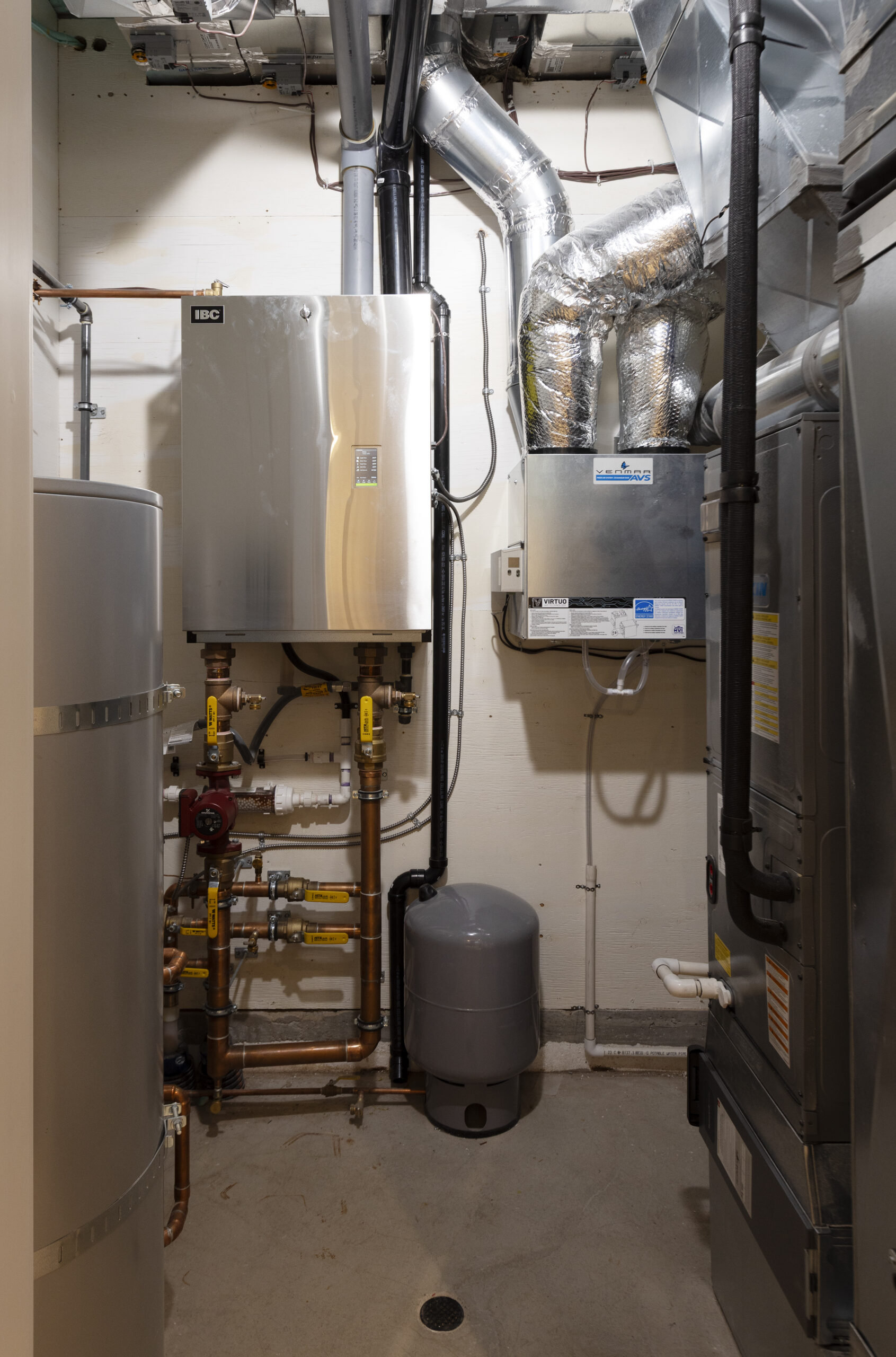 Efficient mechanical systems in Haven Net Zero home built by Hasler Homes