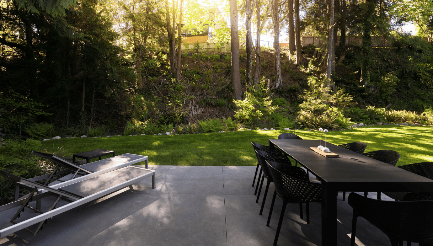 Backyard view at Pacifica home renovation