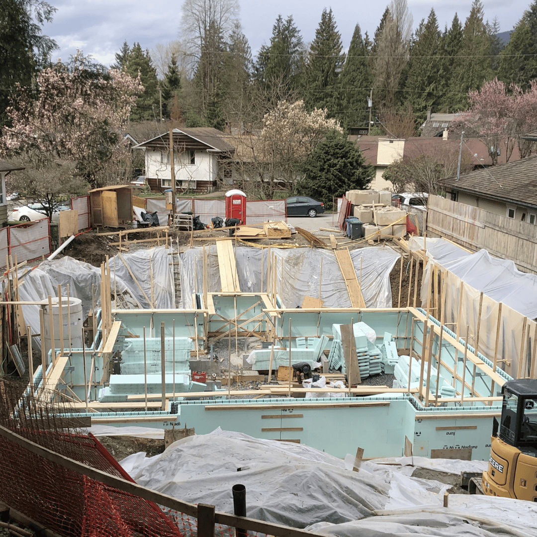 ICF foundation walls for Japandia custom home in North Vancouver